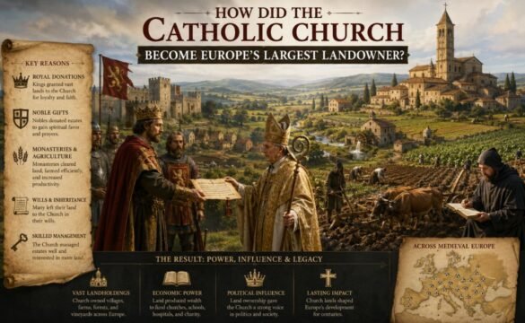 how did the catholic church become europe's largest landowner​